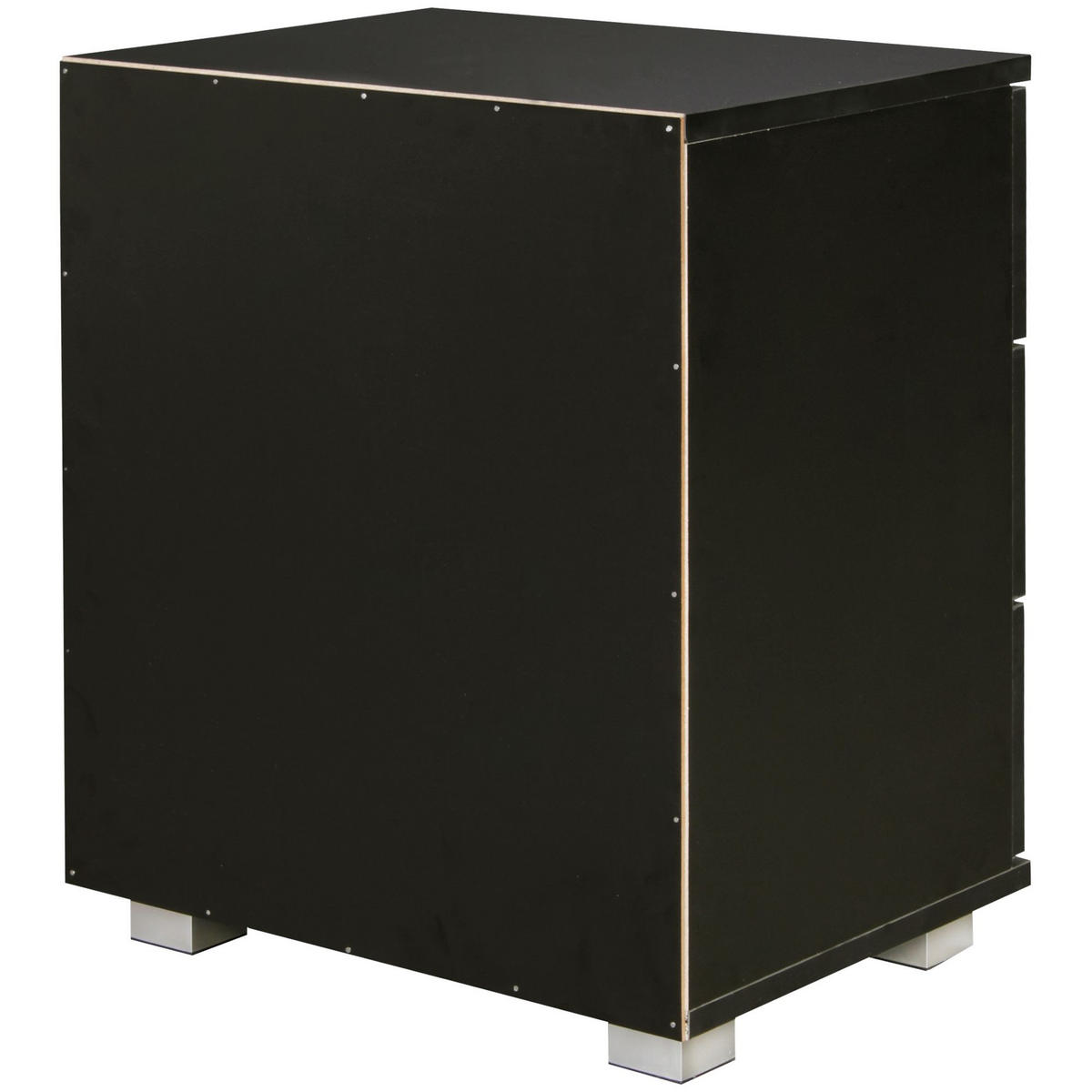 NACHTKONSOLE Holz mit 4 Standfüßen ANAPO, Schwarz 45x34x54 cm - Silberfarben/Schwarz, Holz/Kunststoff (45/54/34cm) - KADIMA DESIGN