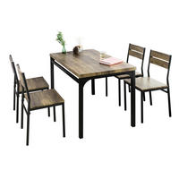 ESSTISCH + 4 x STÜHLE - Naturfarben, Holzwerkstoff/Metall (110/76/70cm) - SoBuy