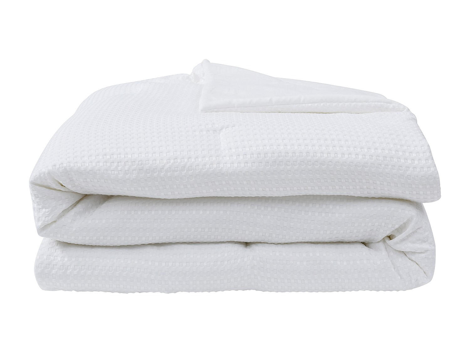 2-IN-1 Wendedecke leicht - 240 x 260 cm - 250 g/m² - Weiß Wabenstoff - NANSHI - Weiß, Textil (260/240cm) - Vente-Unique