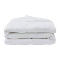 2-IN-1 Wendedecke leicht - 240 x 260 cm - 250 g/m² - Weiß Wabenstoff - NANSHI - Weiß, Textil (260/240cm) - Vente-Unique