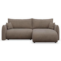 ROHOVÁ SEDAČKA Cushi světle hnědá žinylka - černá/světle hnědá, textil/plast (183/252cm) - Selsey