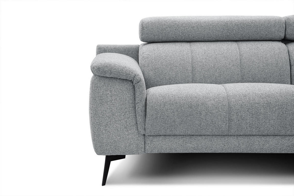 ECKSOFA FIERO 5-Sitzer, silberfarben - Silberfarben/Schwarz, Holzwerkstoff/Textil (269/158cm) - Courtois Laville