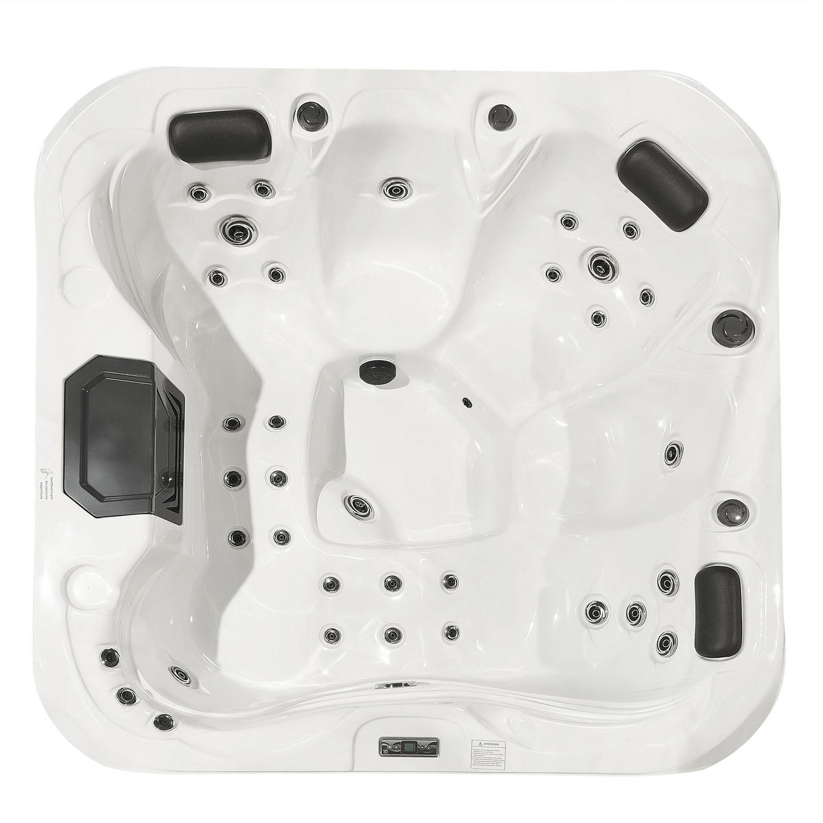 WHIRLPOOL Grau Lastarria - Silberfarben/Weiß, Kunststoff (200/88/200cm) - Beliani