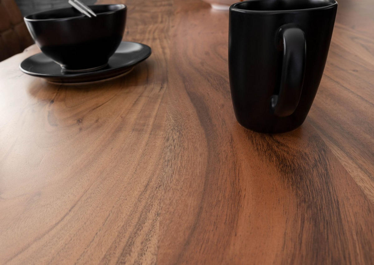 BAUMTISCH Akazie 160x90x77 natur lackiert / U-Beine anthrazit glänzend FREEFORM 5 - Naturfarben, Holz (160/90/77cm) - Massivmoebel24