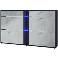 SCHUHSCHRANK Today Fronten in Beton Oxid Optik - Hellgrau, Holzwerkstoff (155.5/95/28cm) - Vladon