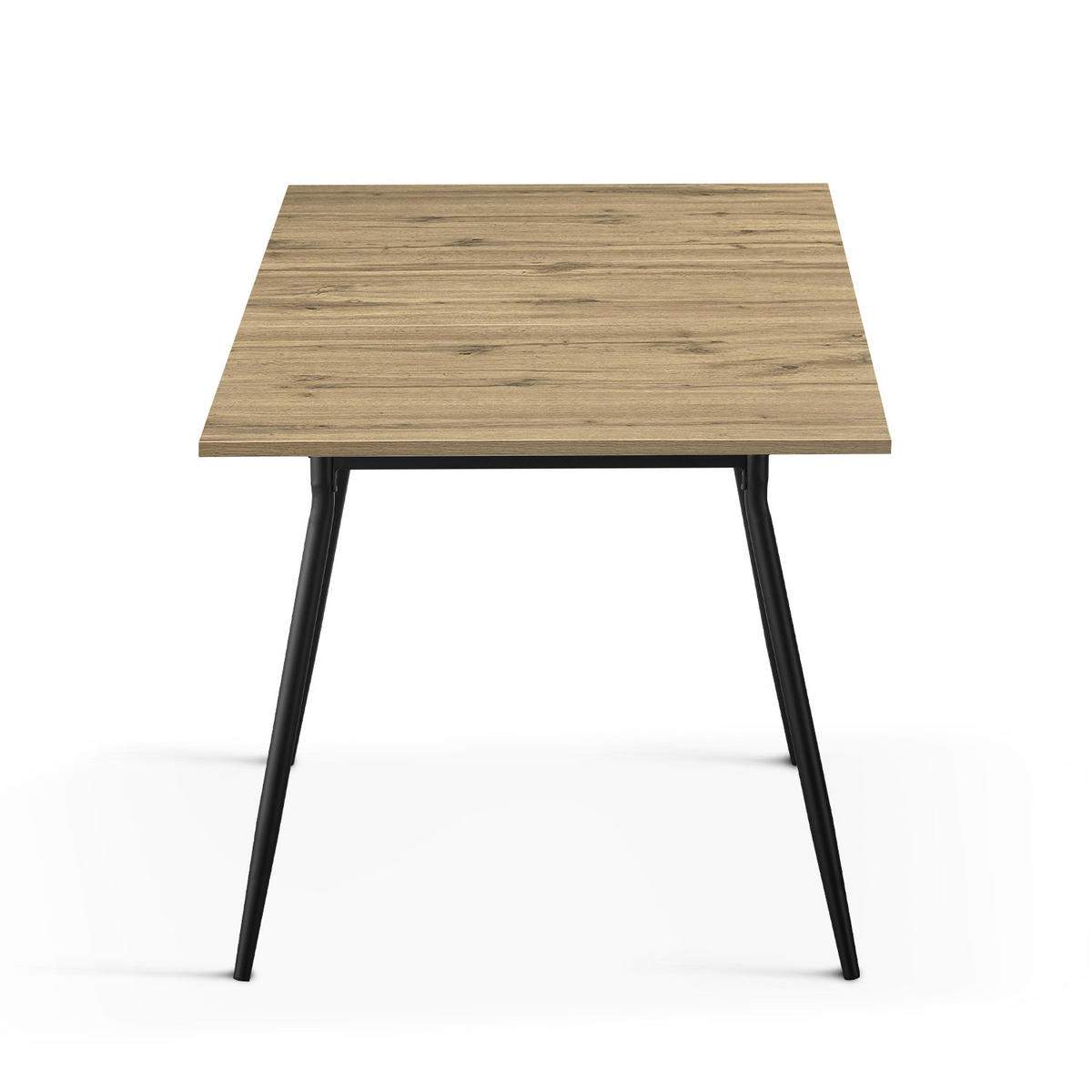 ESSTISCH LIO 120-160/80/76 cm - Schwarz/Eiche Artisan, Holzwerkstoff/Metall (120/80/76cm) - B&D Home