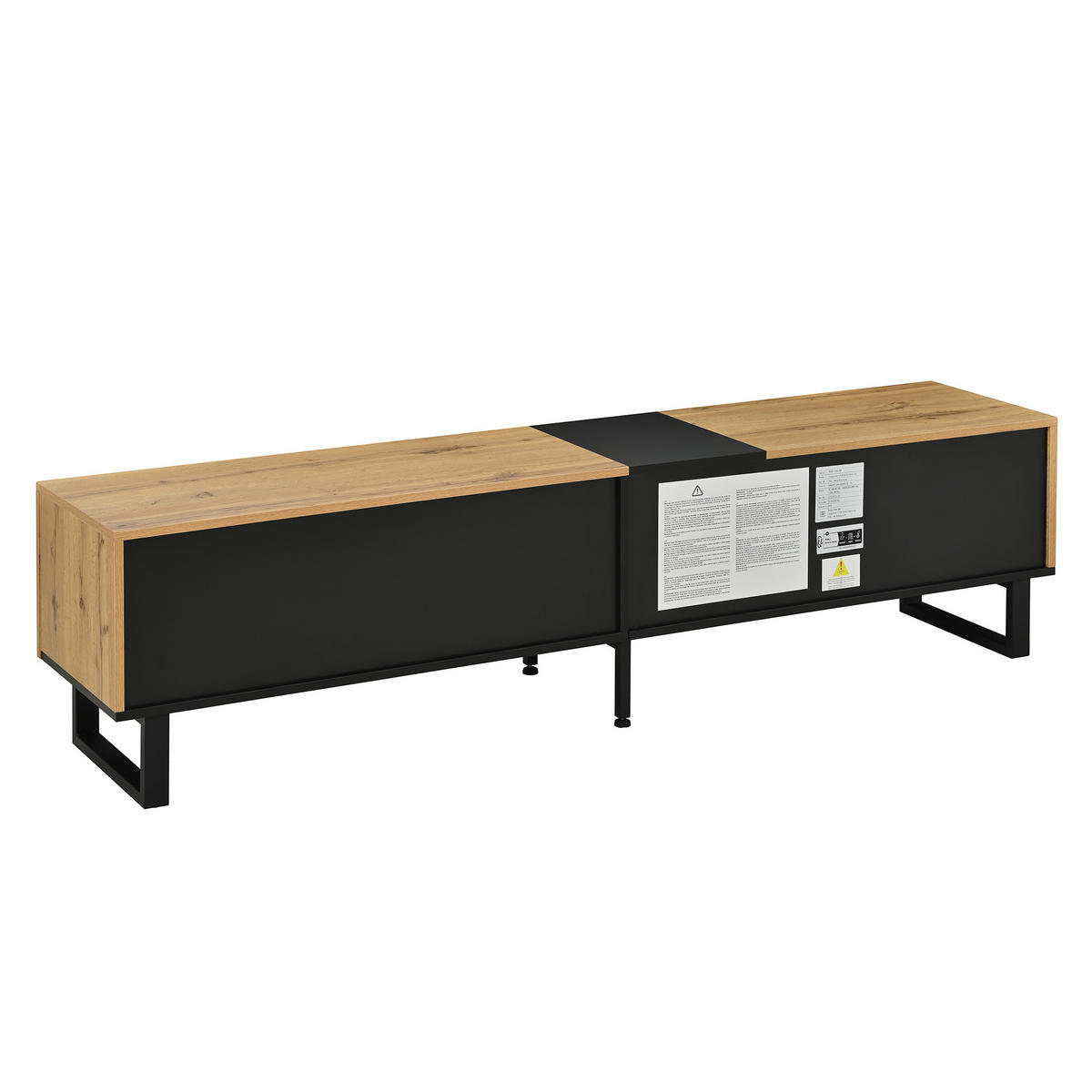 TV-SCHRANK 180cm Klappfach Doppeltüren Stauraum modern - Naturfarben, Holzwerkstoff (38/45/180cm) - FLIEKS