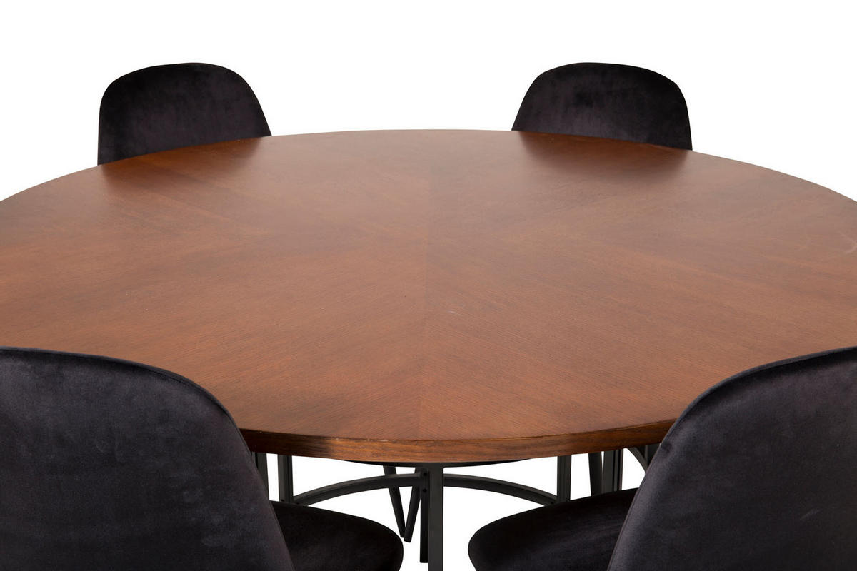 TISCHGRUPPE Schwarz - Schwarz, Holzwerkstoff (140/74/140cm) - ebuy24