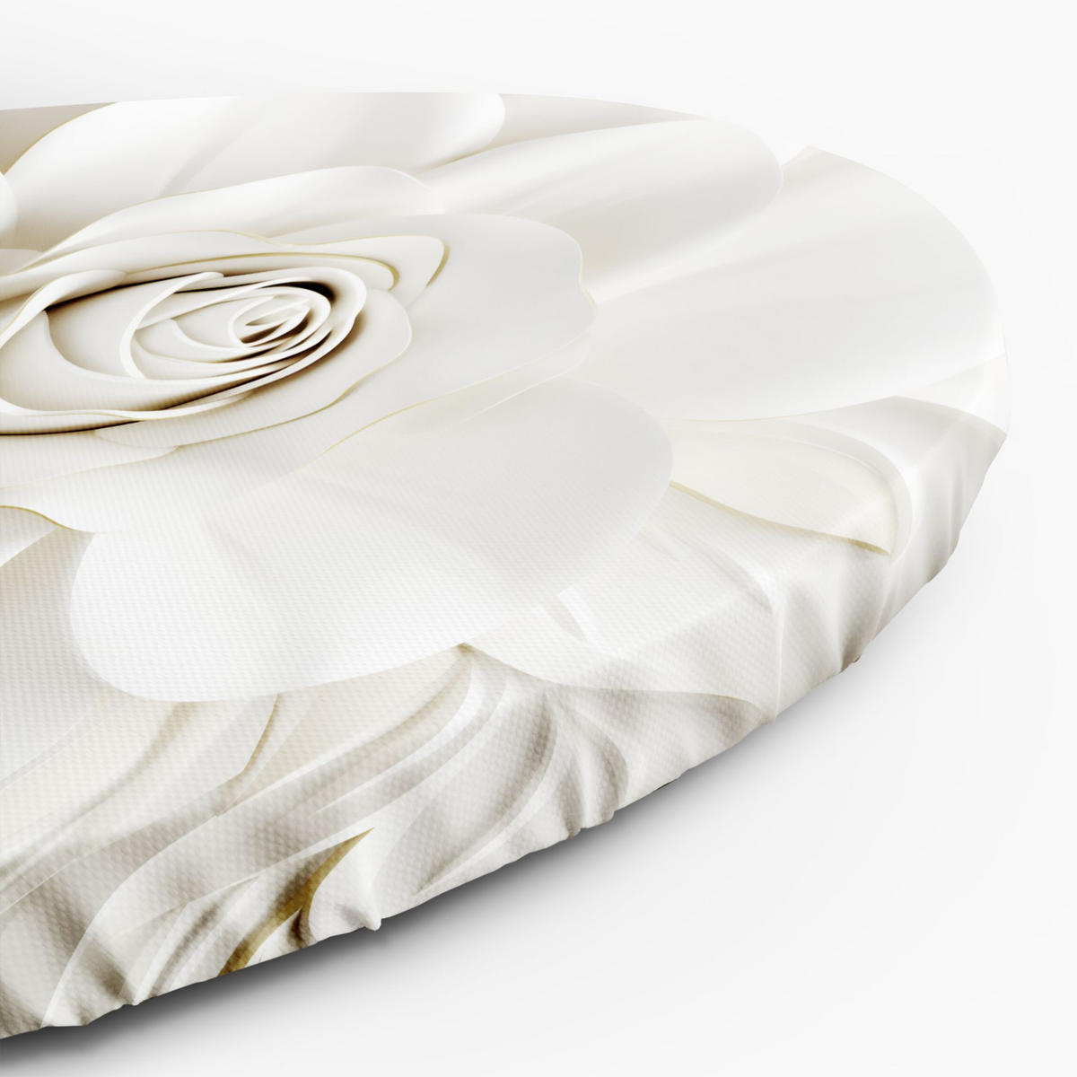 RUNDES BILD Weiß 40/40 cm - Weiß, Textil (40/40cm) - KUNSTLOFT