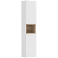 BADEZIMMERSCHRANK aus MDF 30/24/140 cm Weiß - Weiß, Holzwerkstoff (24/140/30cm) - HOMCOM