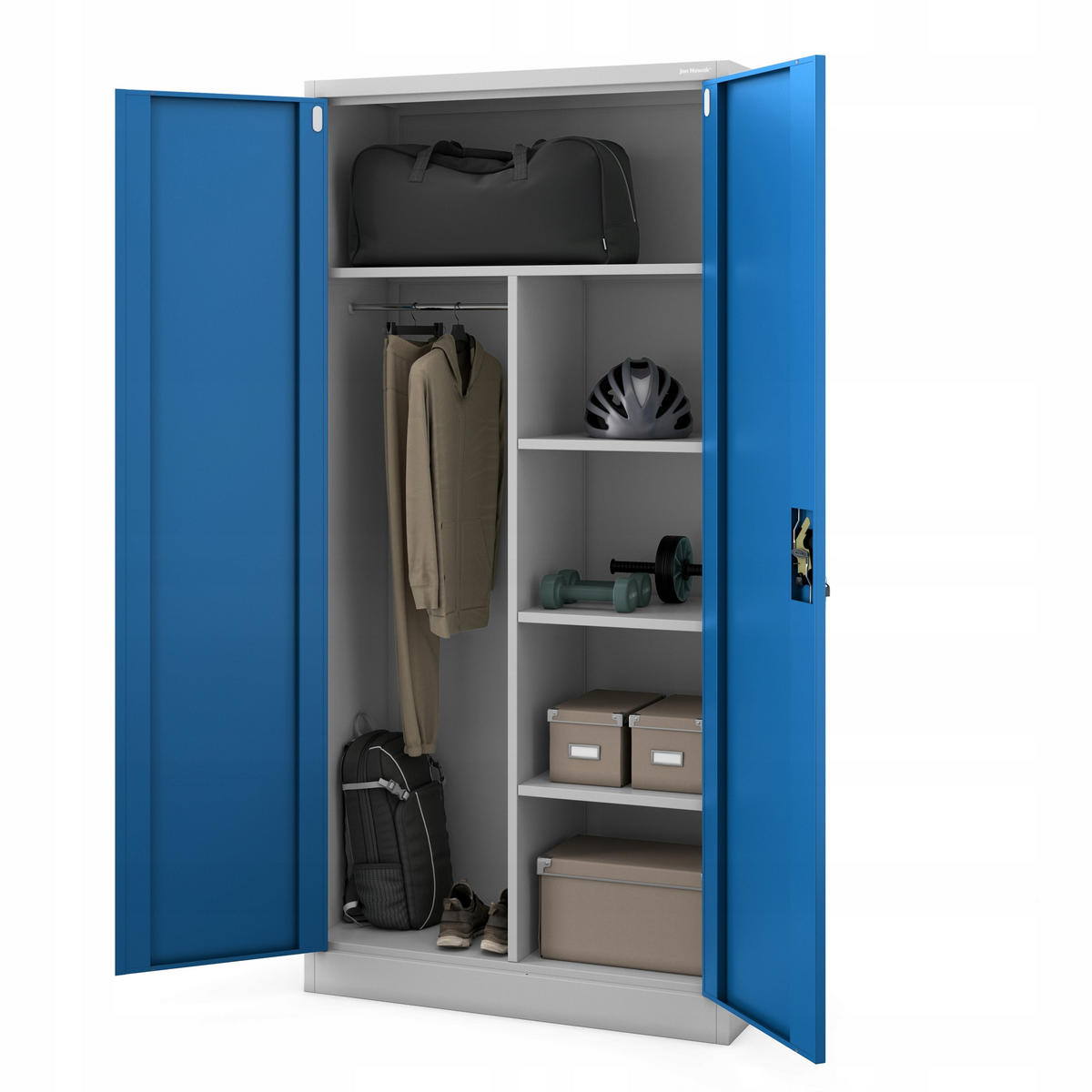 MEHRZWECKSCHRANK DAWID - Blau/Grau, Metall (90/185/45cm) - Jan Nowak