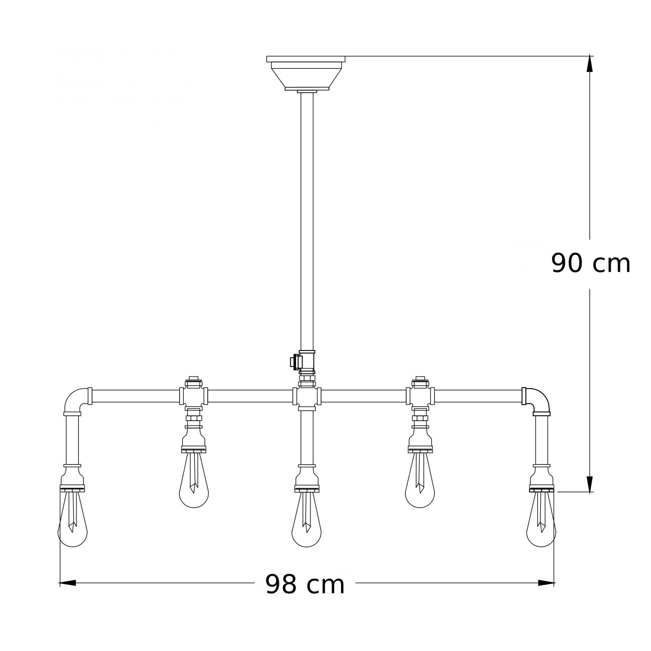 HÄNGELEUCHTE Luigi, Braun, 98cm - Braun, Metall (98/98/90cm) - KOSILUM