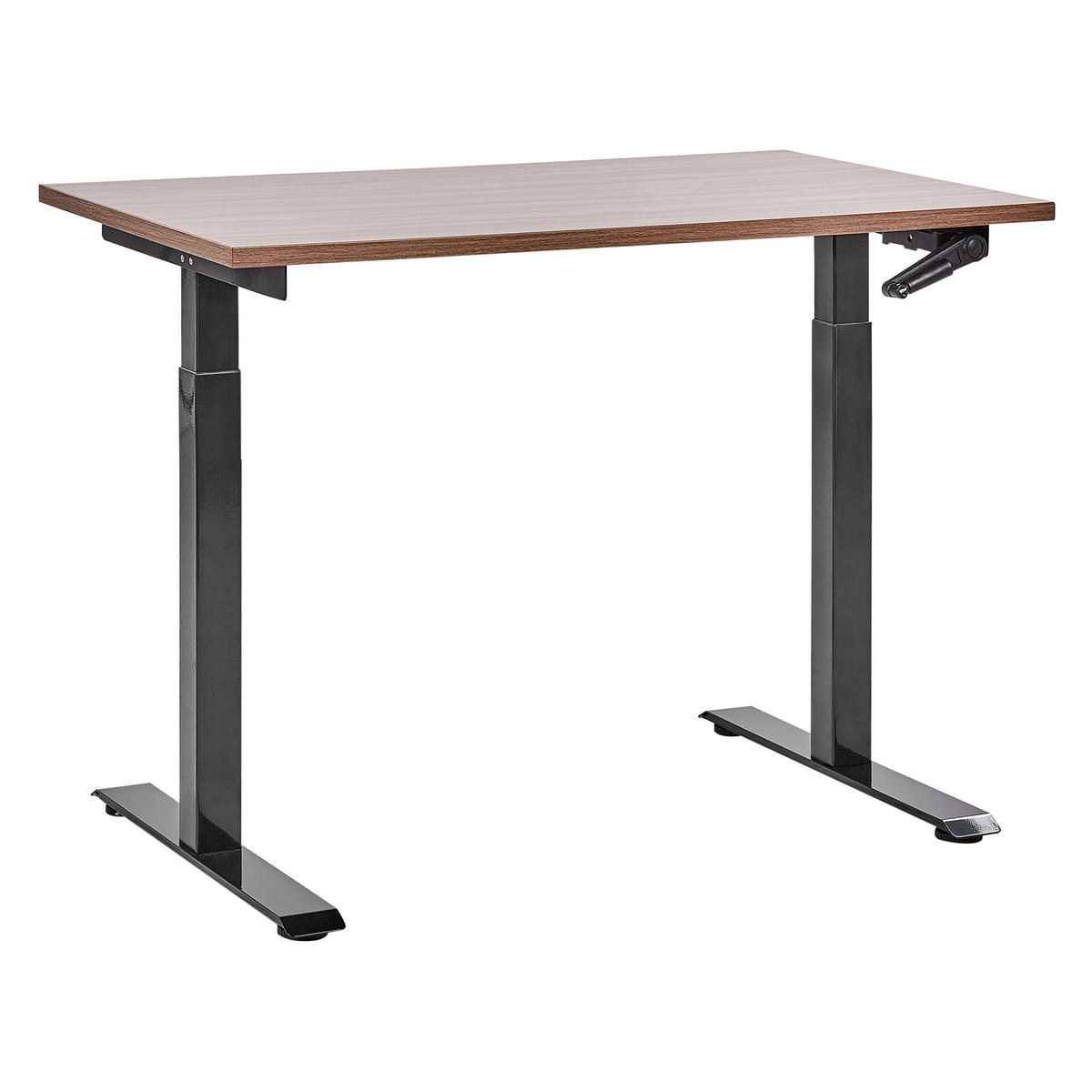 SCHREIBTISCH braunschwarz 120/72 cm manuell höhenverstellbar Destin III - Dunkelbraun/Schwarz, Holz (72/120/74cm) - Beliani