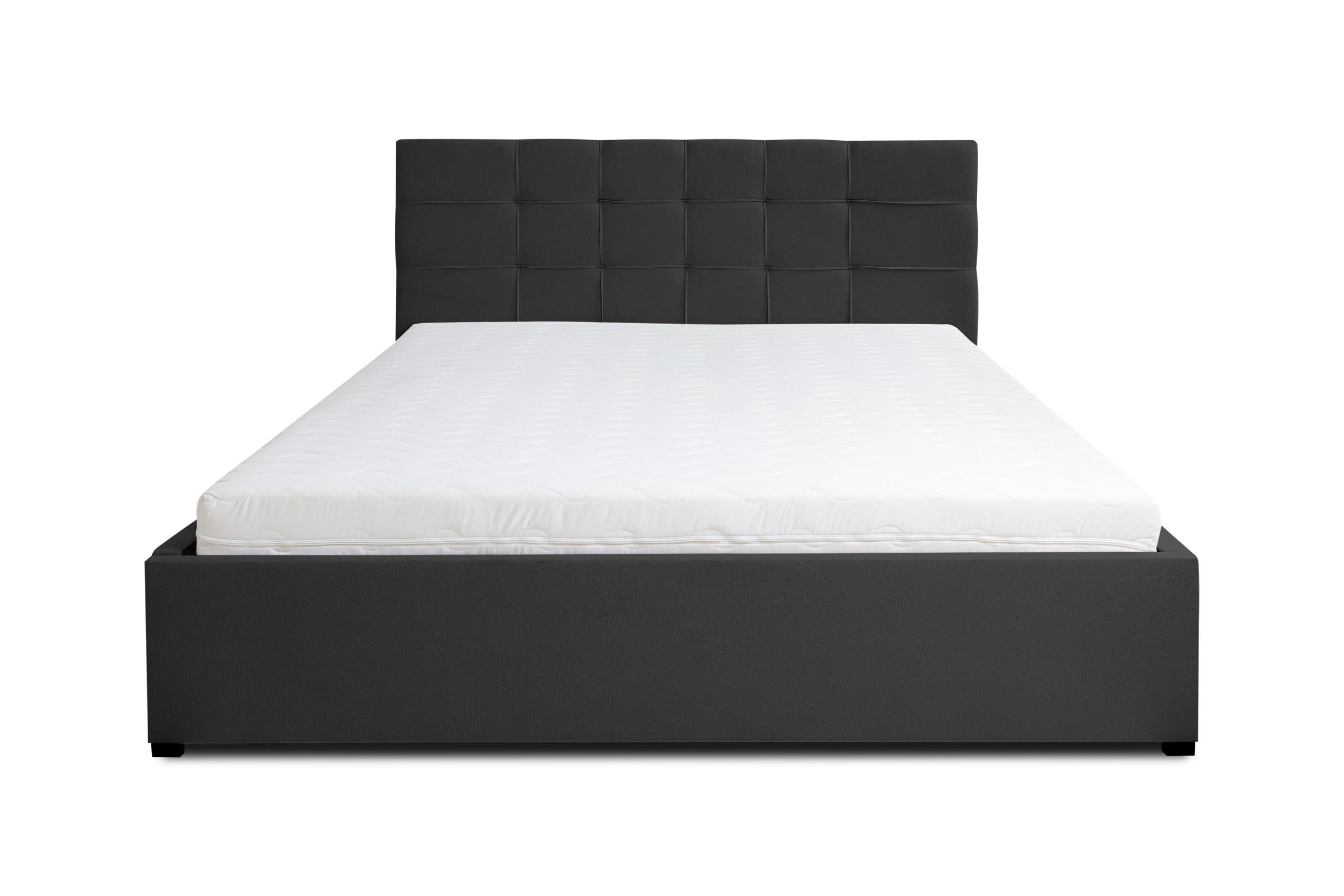 POLSTERBETT JESSA mit Kopfteil, 140 x200 cm, Doppelbett mit Bettkasten und Lattenrost aus Velourstoff, Velourstoff, Frabe: Schwarz - Schwarz, Holz/Kunststoff (140/200cm) - VENASI MÖBEL