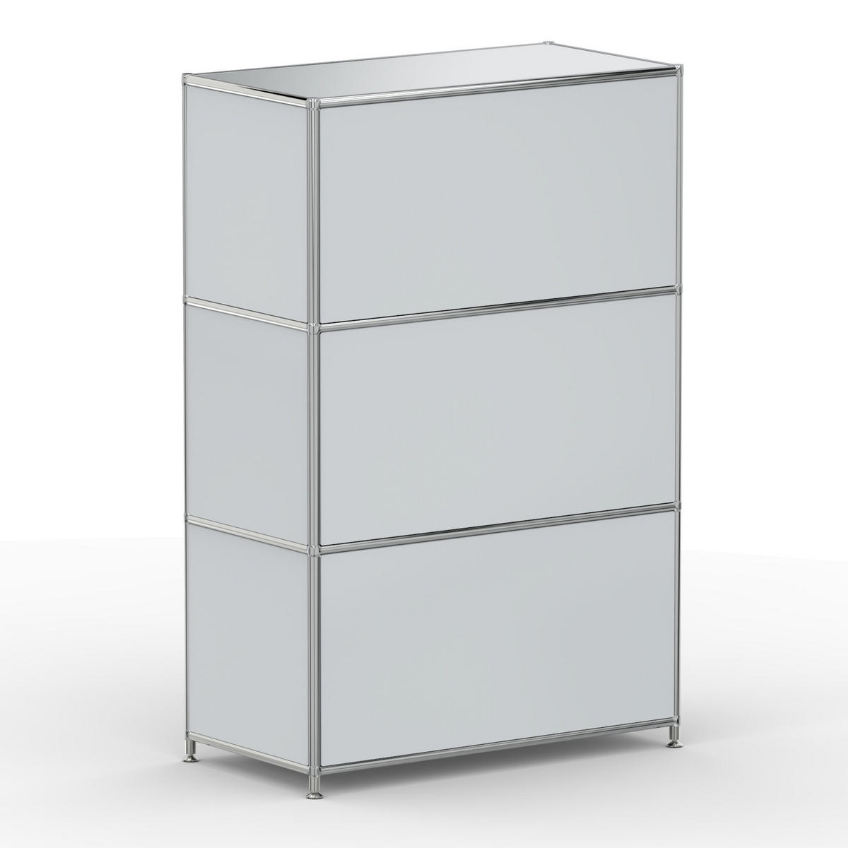 HOCHSCHRANK, 3 Schubladen, Schloss, Breite 77 cm, Lichtgrau - Chromfarben/Silberfarben, Metall (40/118/77.2cm) - Versee