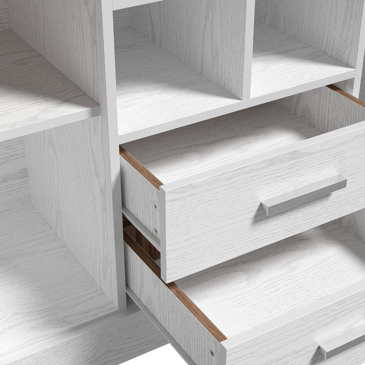 KOMMODE aus Spanplatte 140x40x79,5cm in Weiß mit Soft-Close - Weiß, Holzwerkstoff (140/79.5/40cm) - Modfu