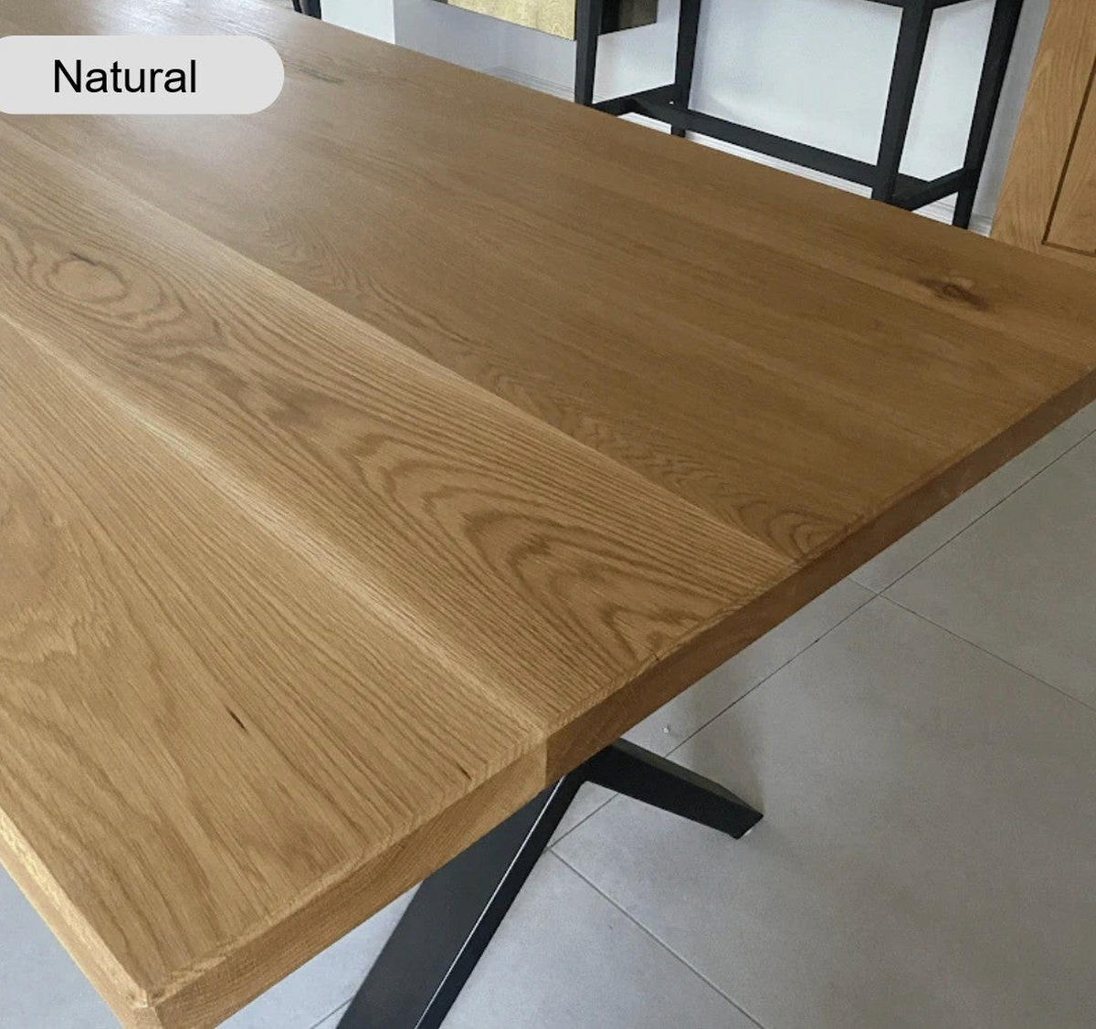 ESSTISCH Sophisticated Oak - Natur - 120/100/76 cm - Schwarz/Naturfarben, Holz/Metall (120/100/76cm) - TRL Handmade Furniture