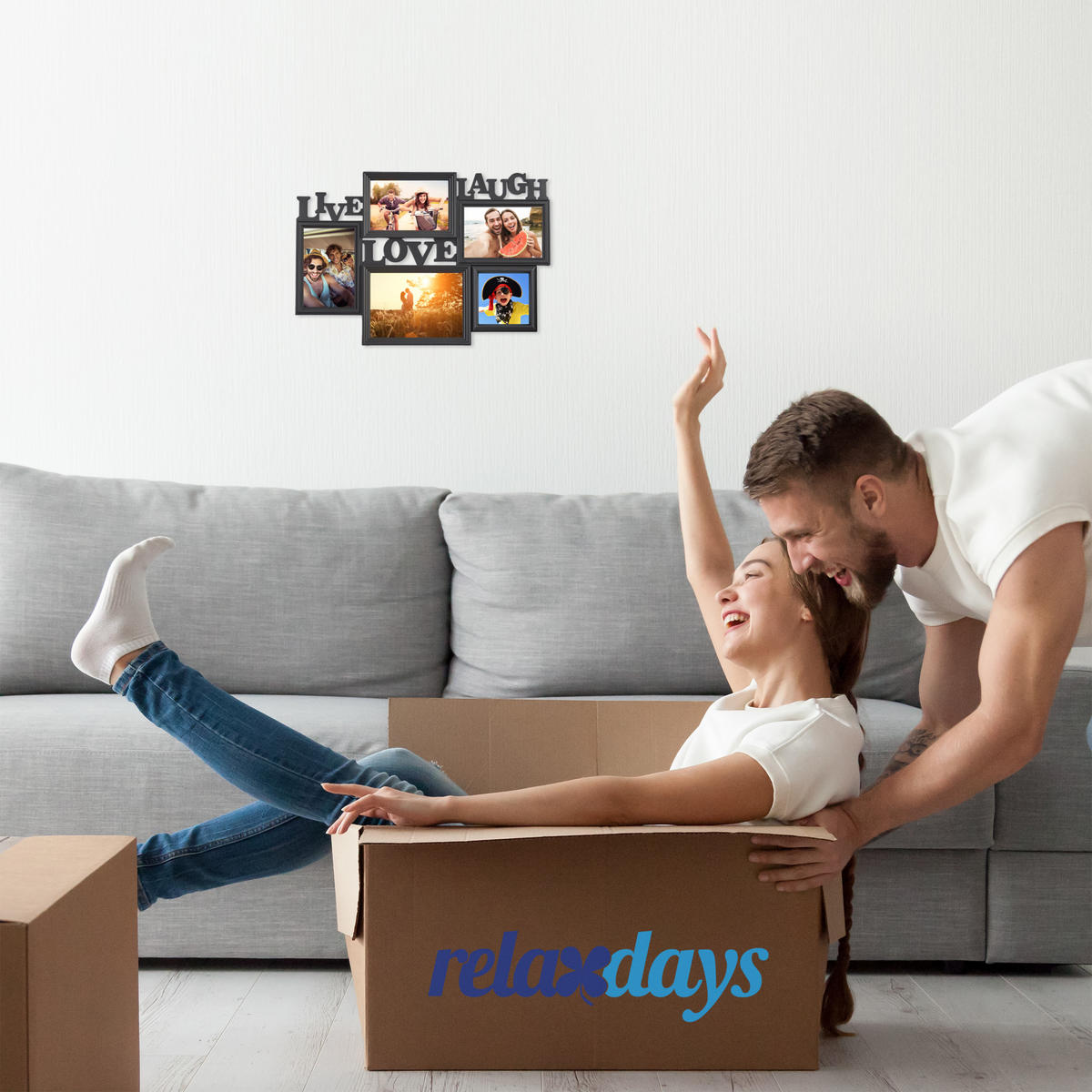 BILDERRAHMEN - Schwarz, Wellpappe/Kunststoff (45.5/31/2cm) - Relaxdays