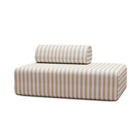 ZWEISITZER-GARTENSOFA mit Streifen, weiß und beige - Beige, Textil (95/70.5/148cm)