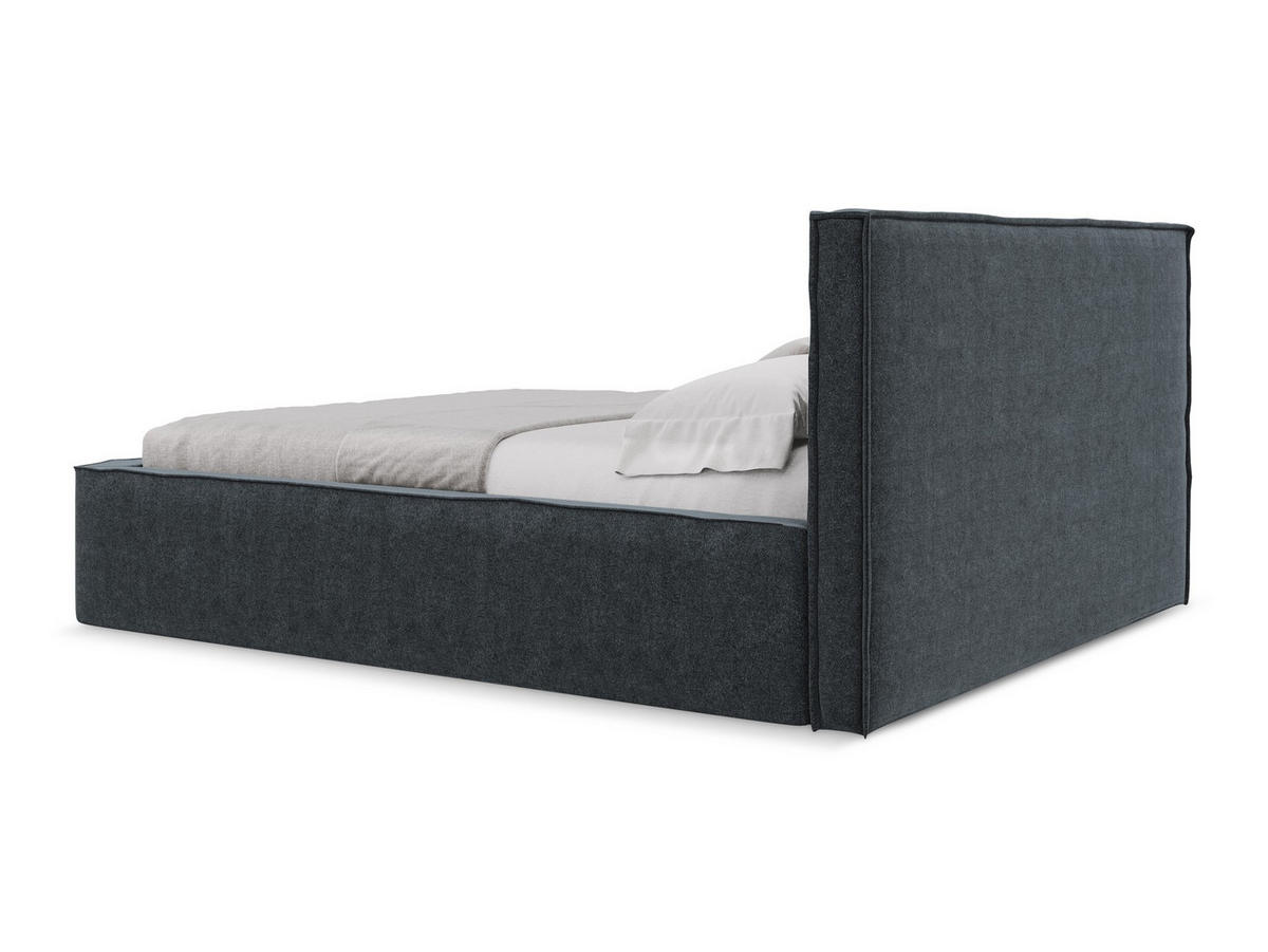 POLSTERBETT mit Bettkasten und Lattenrost 200x228 Grau - Dunkelgrau/Schwarz, Kunststoff/Textil (180/200cm) - Makamii