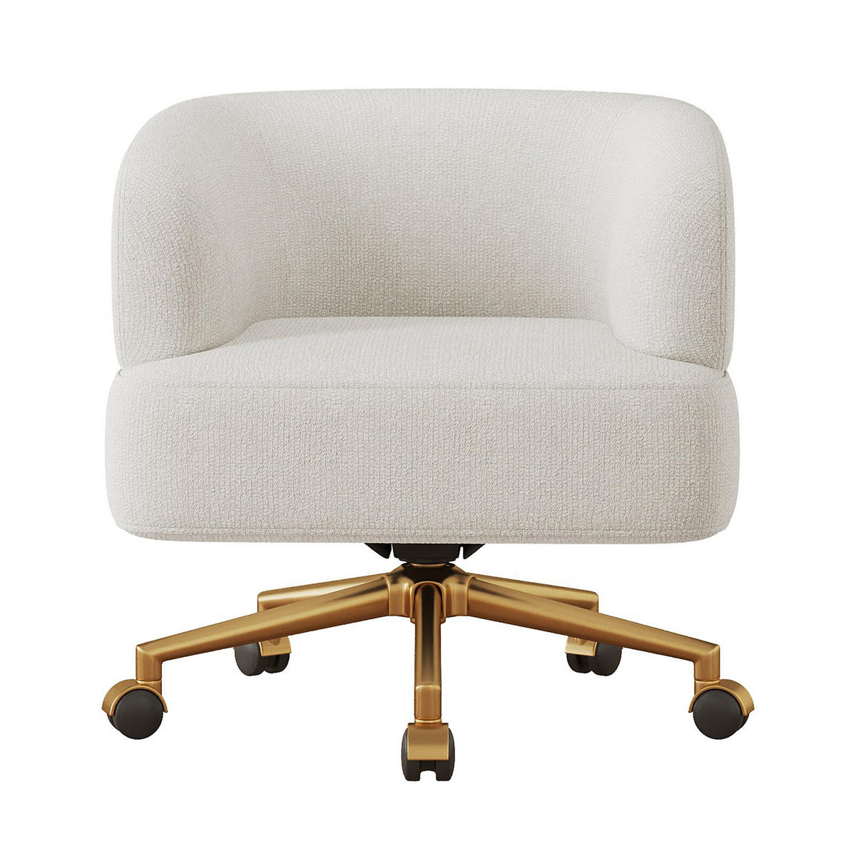 DREHSTUHL chenille beige 360grad rollen - Beige, Textil (71/71/60cm) - Urban Meuble