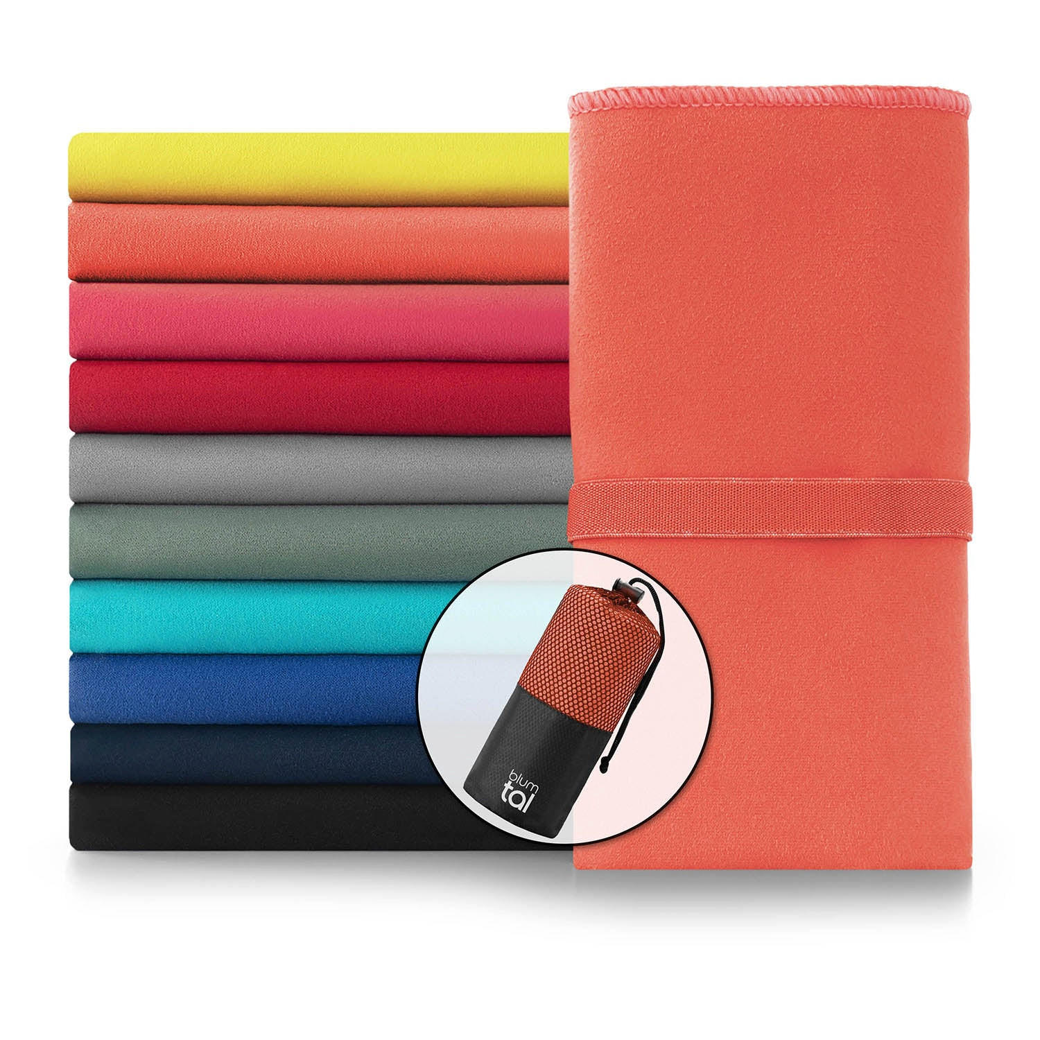 SPORTHANDTUCH Vitval 2er-Set, 180/90 cm & 80/40 cm, Rot - Rot, Textil (180/90cm) - Blumtal