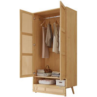 KLEIDERSCHRANK in Naturfarben mit Stange für Schlafzimme und Wohnzimmer, B90/T45/H183 cm - Naturfarben, Holzwerkstoff/Metall (90/183/45cm) - STILVORA