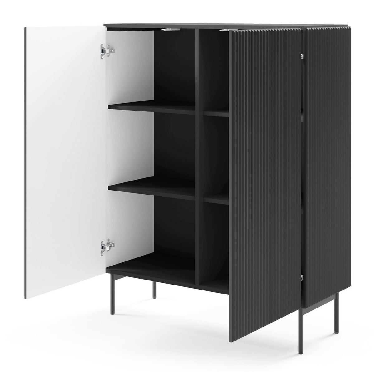 KOMMODE Schwarz 99 cm Galiano mit 2 Türen - Schwarz, Holz (99/123/40cm) - Emporius