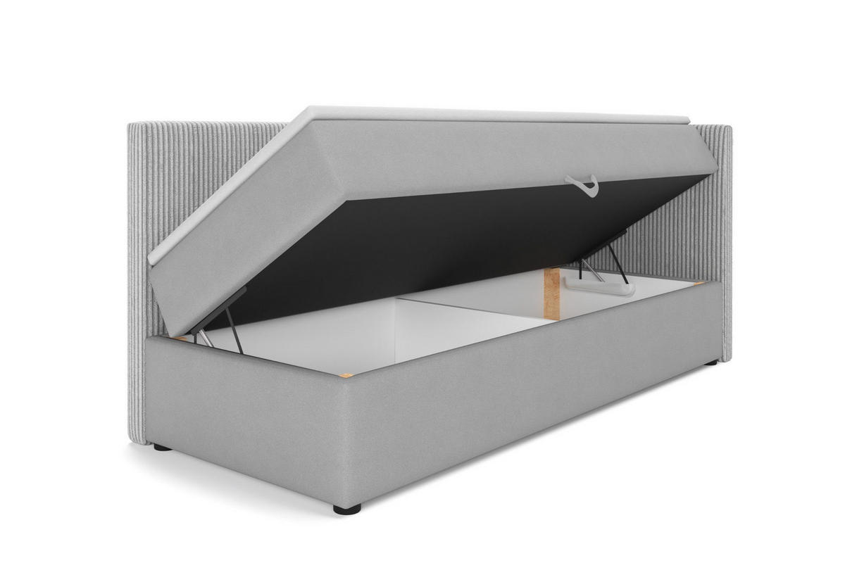 BOXBETT NEVY 100/200 in Stoff Creme H4 links - Creme, Holz/Holzwerkstoff (100/200cm) - Deine Möbel 24