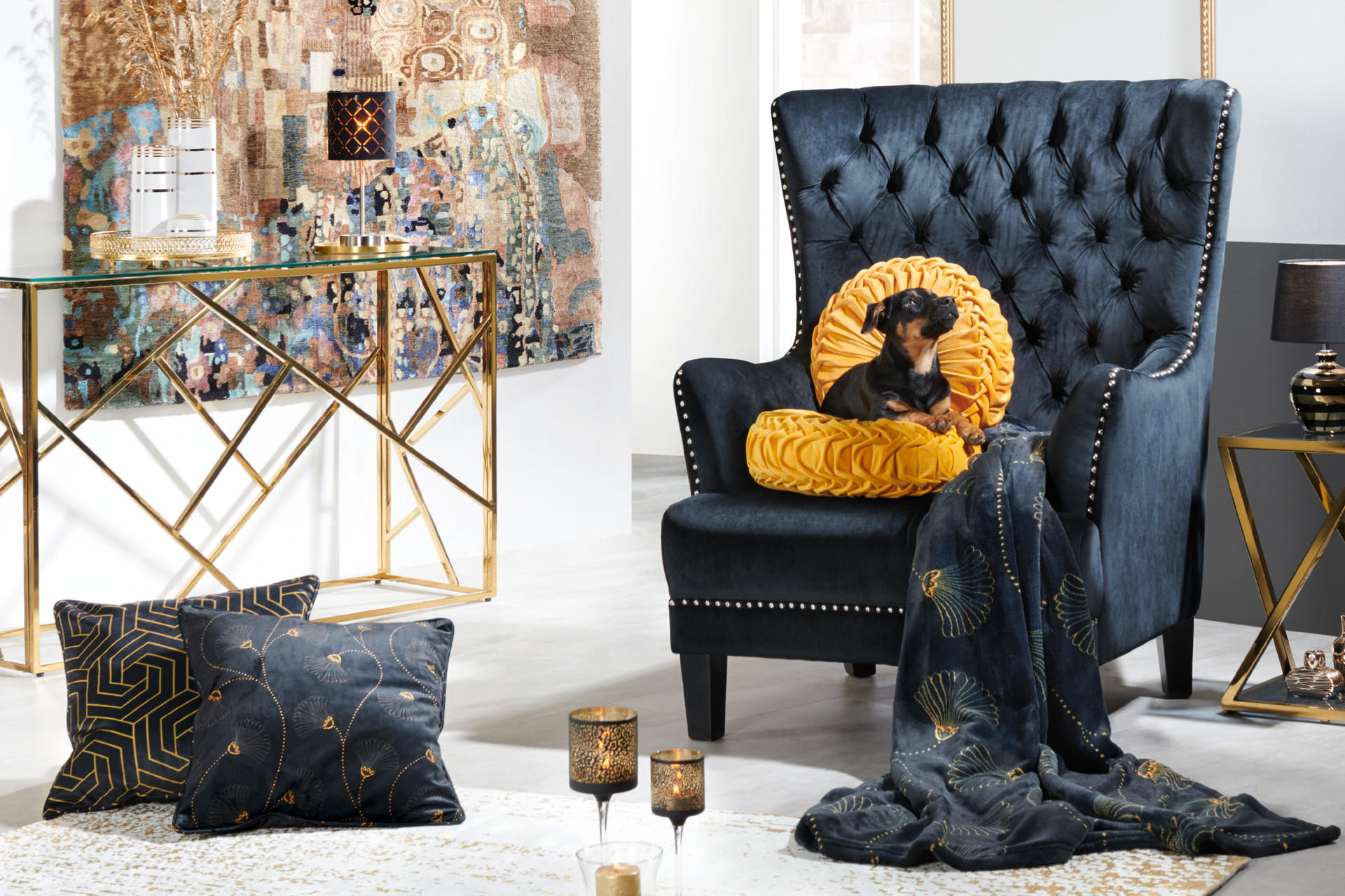 Golden Home Dekoration gold schwarz