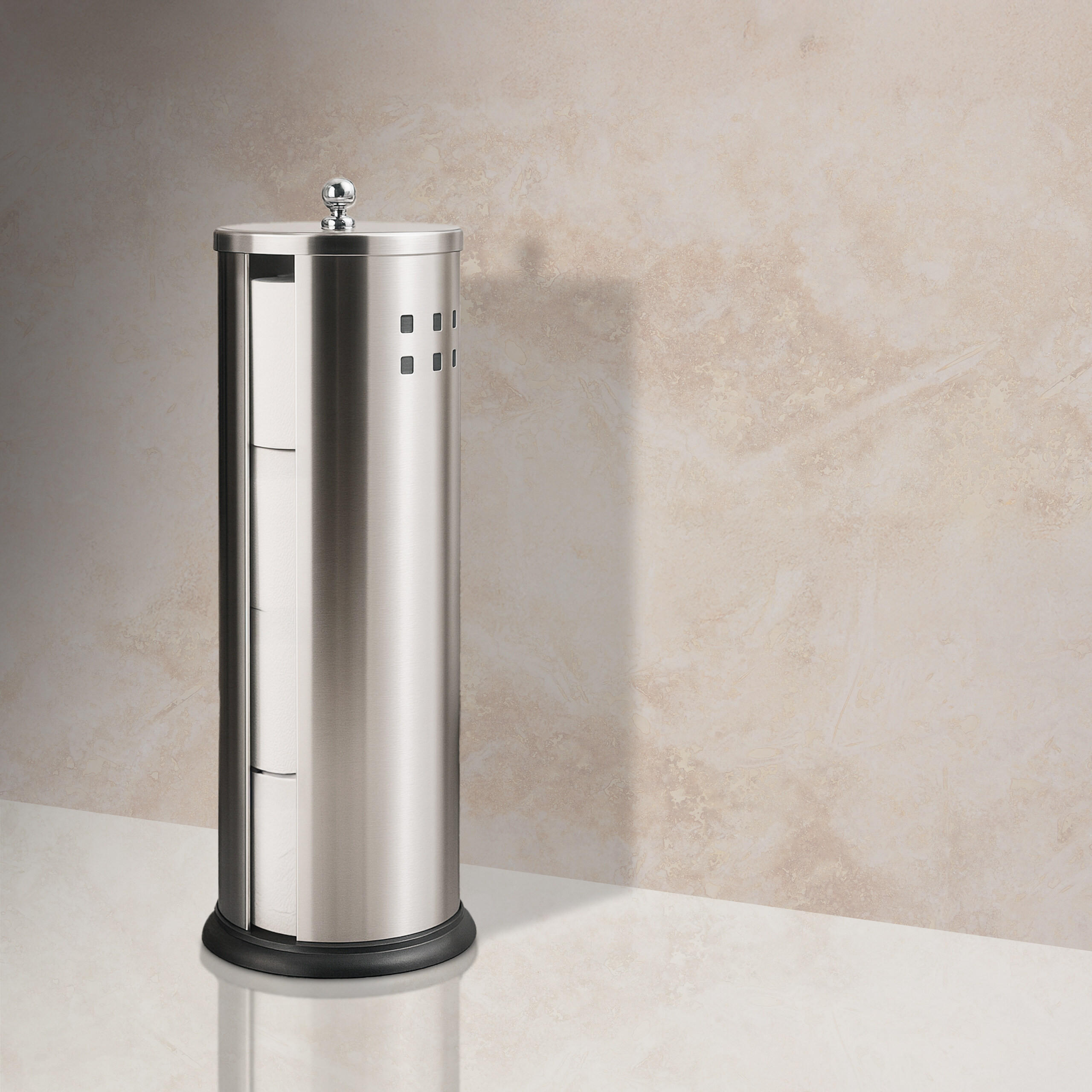 TOILETTENPAPIER-AUFBEWAHRUNG - Silberfarben, Kunststoff/Metall (14.5/37/14.5cm) - Relaxdays