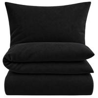 BETTWÄSCHE Biber 155x220 Schwarz Uni Flanell Winter Bettbezug - Made in Germany - Schwarz, Textil (155/220cm) - Carpe Sonno