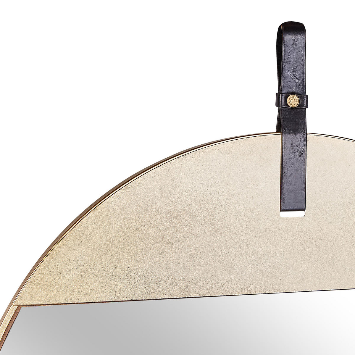 WANDSPIEGEL gold mit Aufhängeband 60 cm Gurs - Goldfarben/Braun, Metall (60/70/2cm) - Beliani