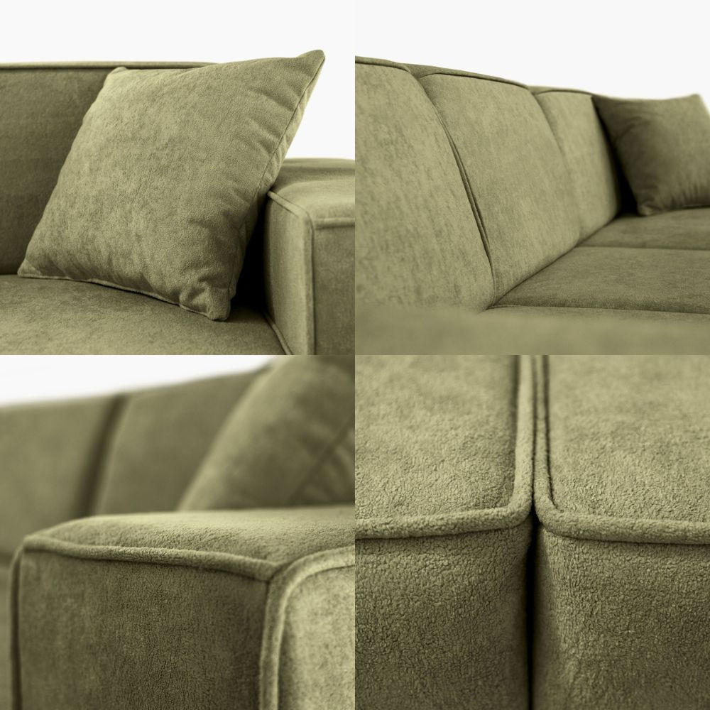 Thumbnail - Beautysofa Eckschlafsofa, Hellgrün, Textil, L-Form,L-Form, 267x160 cm, Wohnzimmer, Sofas & Couches, Wohnlandschaften, Ec...