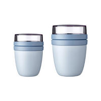 LUNCHPOT MINI + REGULAR Ellipse Nordic Blue New 2er Set - Hellblau, Kunststoff (1/1/1cm) - Mepal