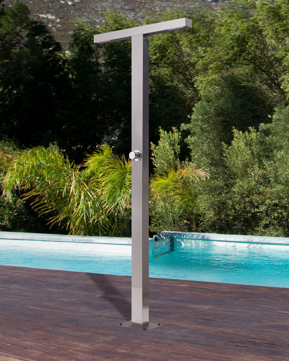 GARTENDUSCHE Silber Urzulai - Silberfarben, Metall (80/210/22cm) - Beliani
