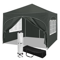 PAVILLON 3x3 m Grau mit 4 Seitenwänden - Grau, Textil/Metall (300/300cm) - Kaket