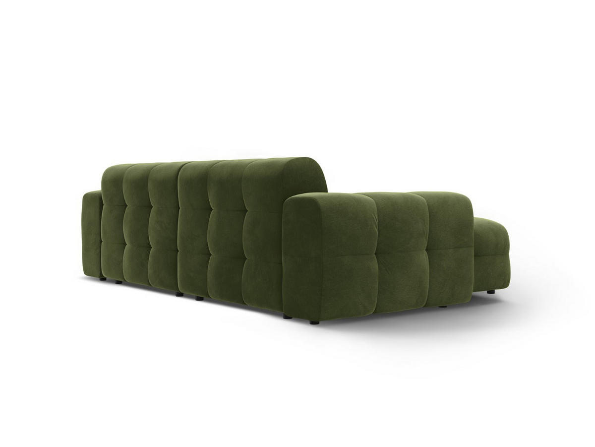 ECKSOFA links Kendal aus Samt armeegrün 4 Sitzplätze - Olivgrün, Textil (173/256cm) - Micadoni
