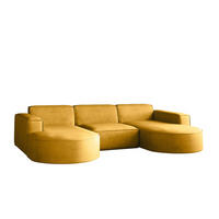 ECKSOFA Modena U-Form Elegant und Moderne Stoff Salvador Gelb - Gelb, Holz/Textil (299/165cm) - Kaiser Möbel