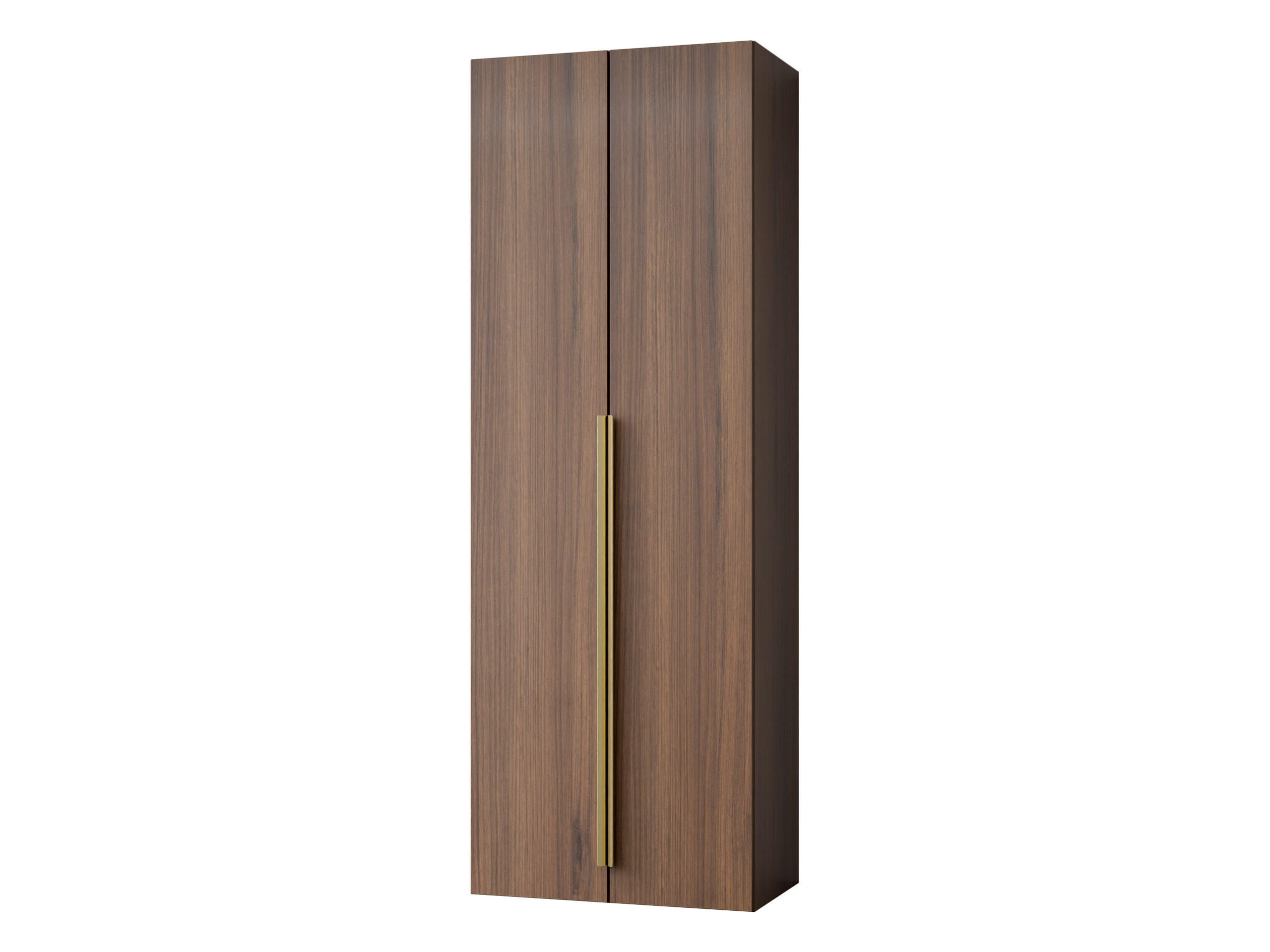 KLEIDERSCHRANK Kerkin 2D - Goldfarben/Nussbaumfarben, Holzwerkstoff/Kunststoff (70/200/42cm) - MIRJAN24