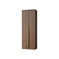 KLEIDERSCHRANK Kerkin 2D - Goldfarben/Nussbaumfarben, Holzwerkstoff/Kunststoff (70/200/42cm) - MIRJAN24