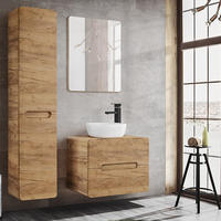 BADMÖBEL-SET 3-TLG. Luton-56 - Braun, Holzwerkstoff (110/200/46cm) - Lomado
