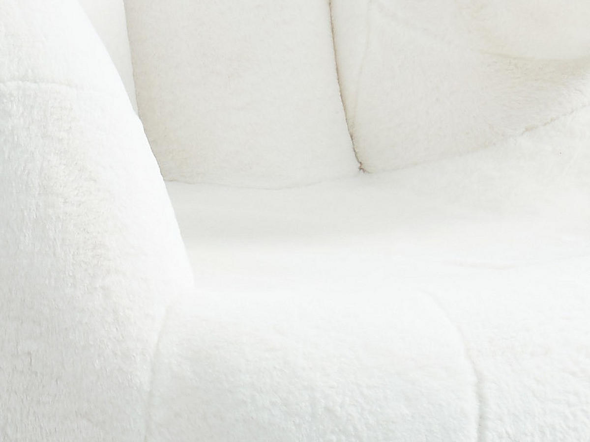 FINGERSESSEL drehbar - Kunstpelz - Weiß - CATCHY - Weiß, Textil (82/89/78cm) - Vente-Unique