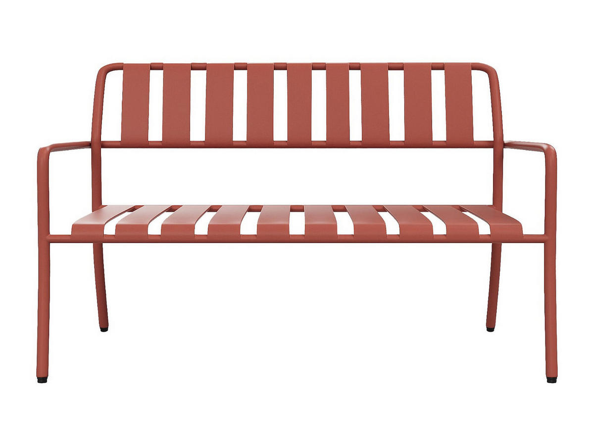 GARTENBANK - 2 -Sitzer - Stahl - terracotta - BIRMOS - Braun, Metall (119/76/71.5cm) - Vente-Unique