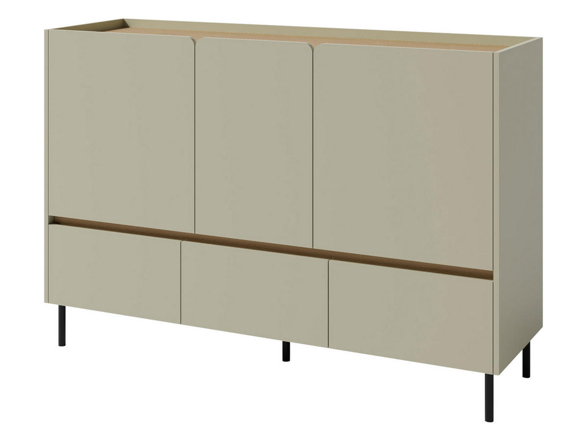 SIDEBOARD Luca LC07 - Schwarz/Grün, Holzwerkstoff/Metall (150/105/40cm) - MIRJAN24