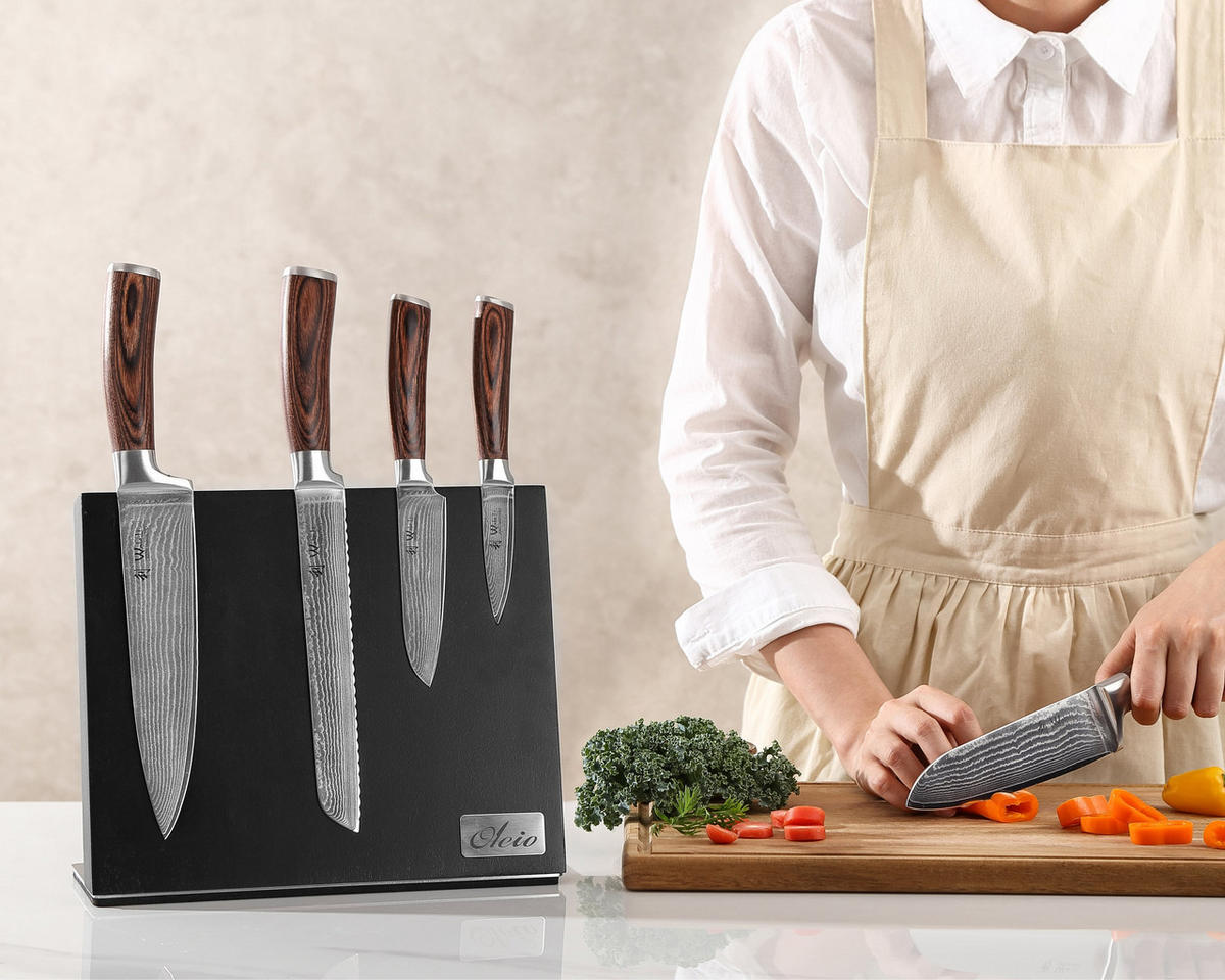 MAGNETISCHER MESSERHALTER - Schwarz, Holz (24/10.5/27.5cm) - Oleio