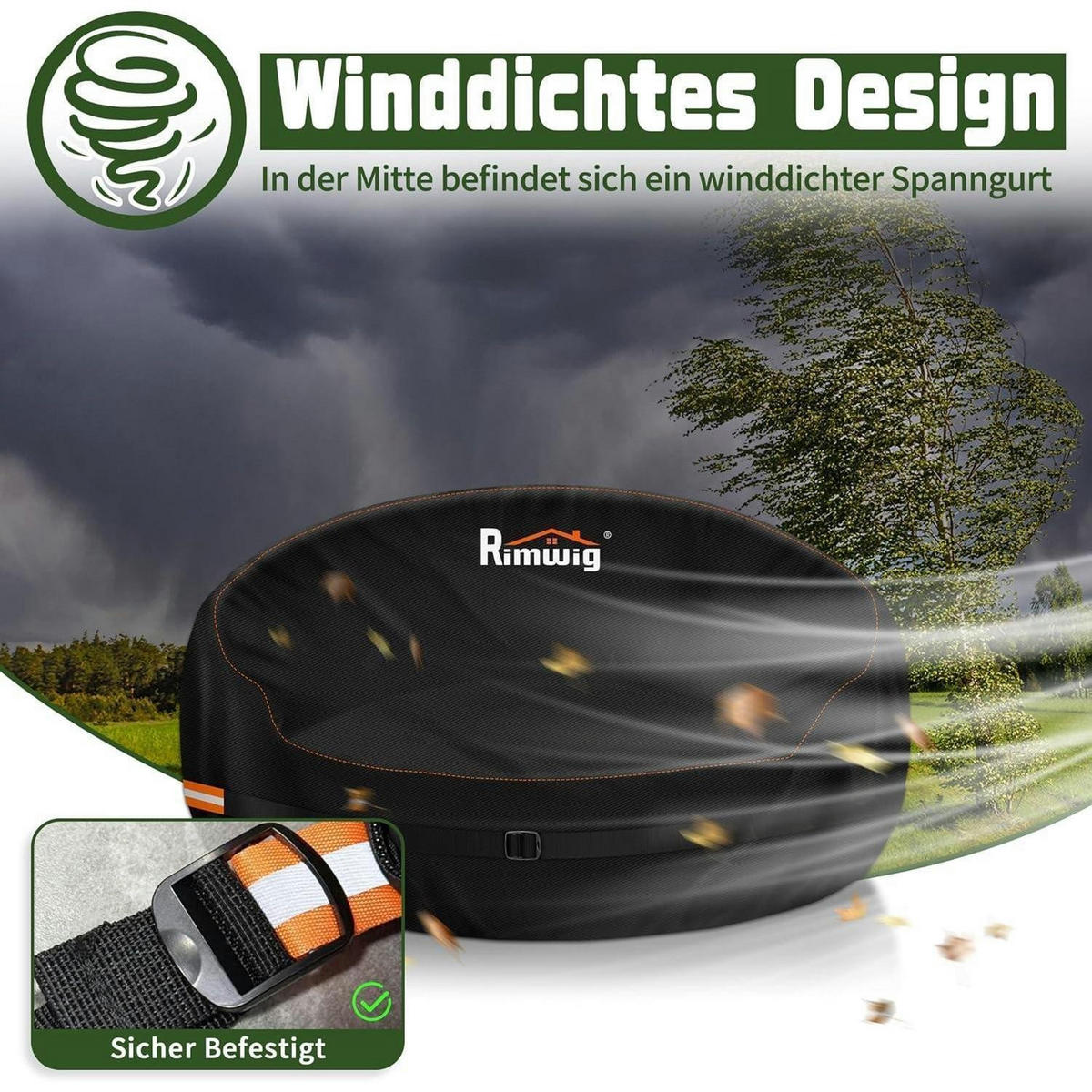 GARTENLIEGE Abdeckung Ø230x90/50cm Wasserdicht Oxford-Stoff - Schwarz, Textil (190/90/50cm)
