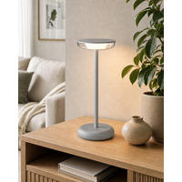 LED-TISCHLAMPE Grau Dimmbar Akku 1800mAh 180lm warmweiß Touch USB-C Nachttischleuchte Höhe 27,4 cm - Grau, Kunststoff (11/11/27.4cm) - Northpoint