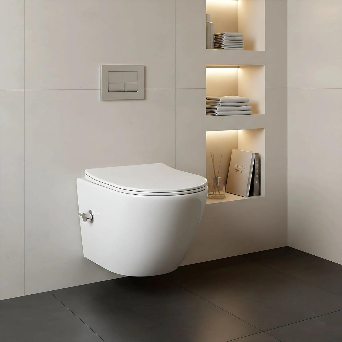 WANDHÄNGENDES Wc Rea Carlo Lux Rimless Mit Bidetfunktion - Weiß, Keramik (37/18/49.5cm) - REA