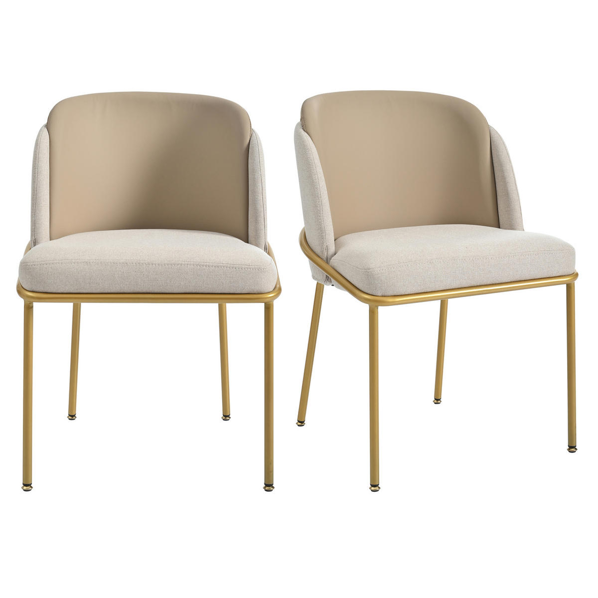 STUHL Esszimmer nordisch-minimalistisch Holz/Metall Beige Khaki - Beige, Metall (55/85/55.2cm) - Meubliv